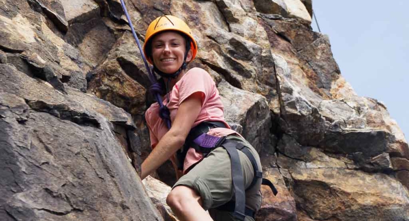 rock climbing outdoor leadership course in maine